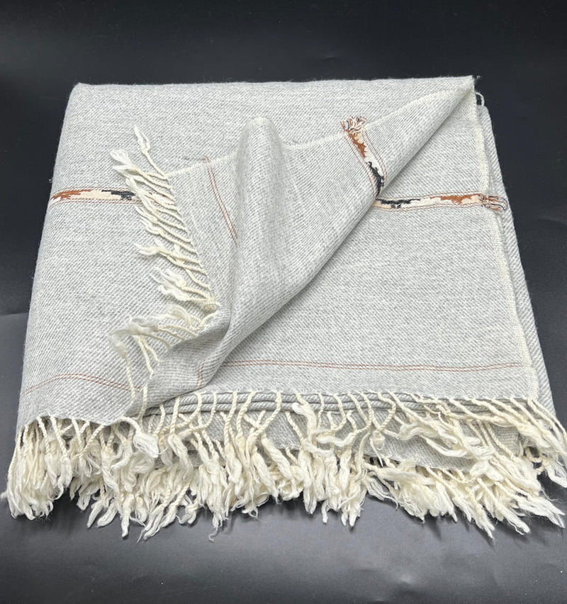 Grey Handmade woolen shawl