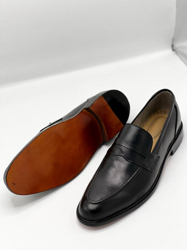 Plain black Handmade Leather shoes