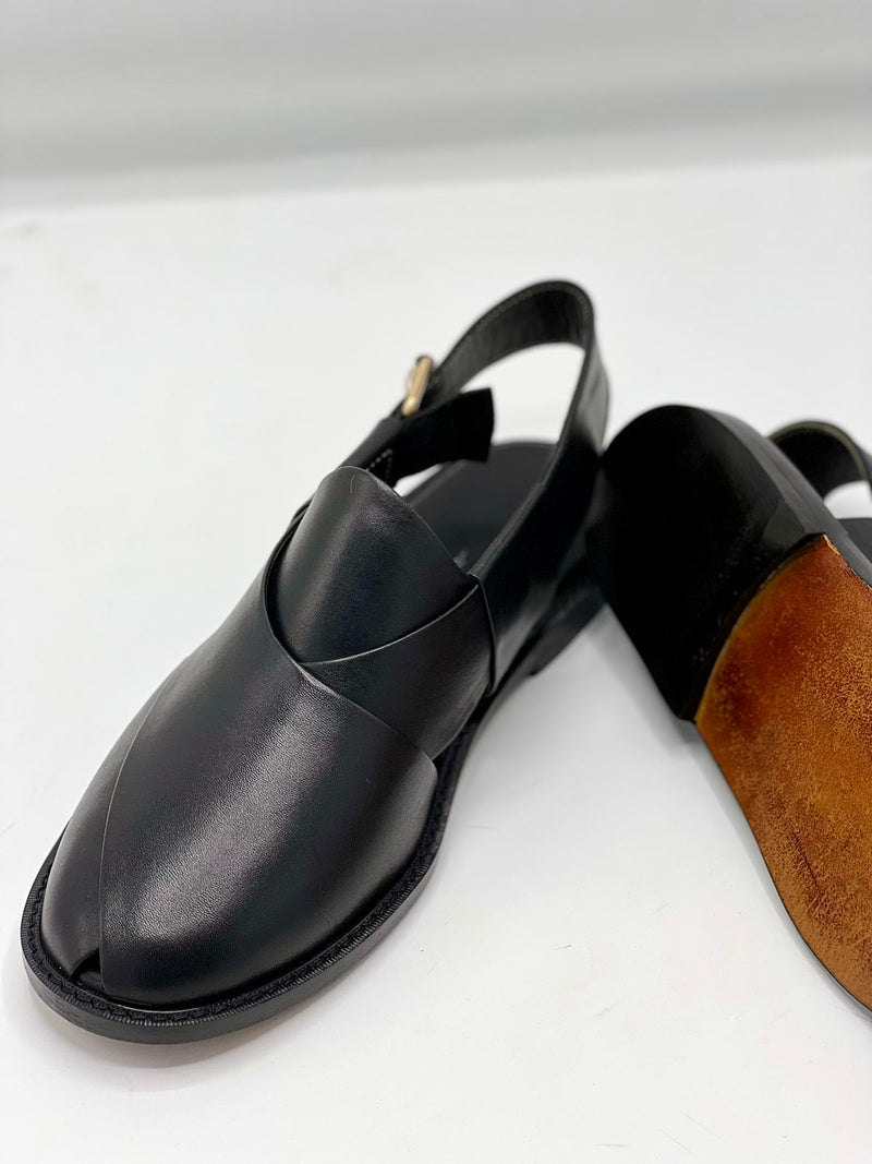 Watan speical leather sole chappal (black coluor100 % leather)