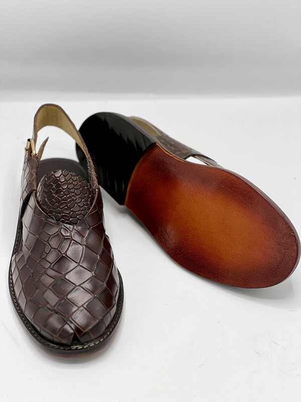 Watan speical leather sole chappal (brown dot color 100 % leather)