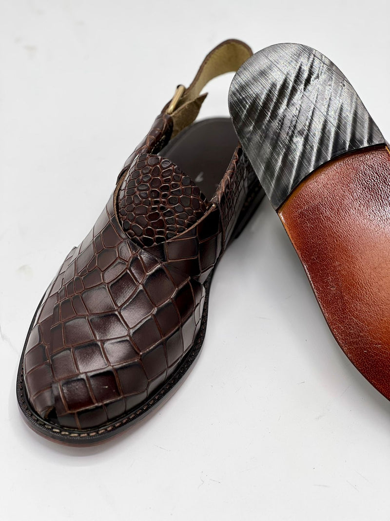 Watan speical leather sole chappal (brown dot color 100 % leather)