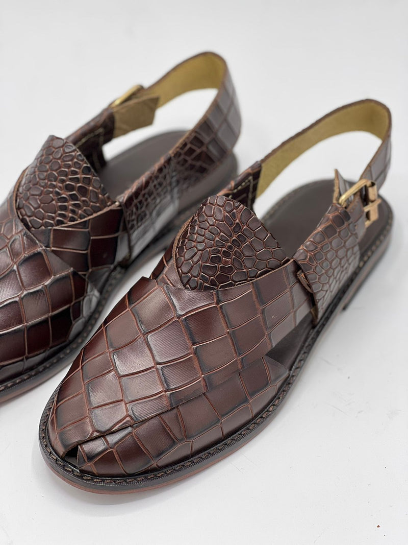 Watan speical leather sole chappal (brown dot color 100 % leather)