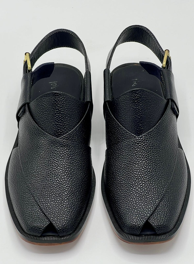 Watan speical leather sole chappal (black doted 100 % leather)