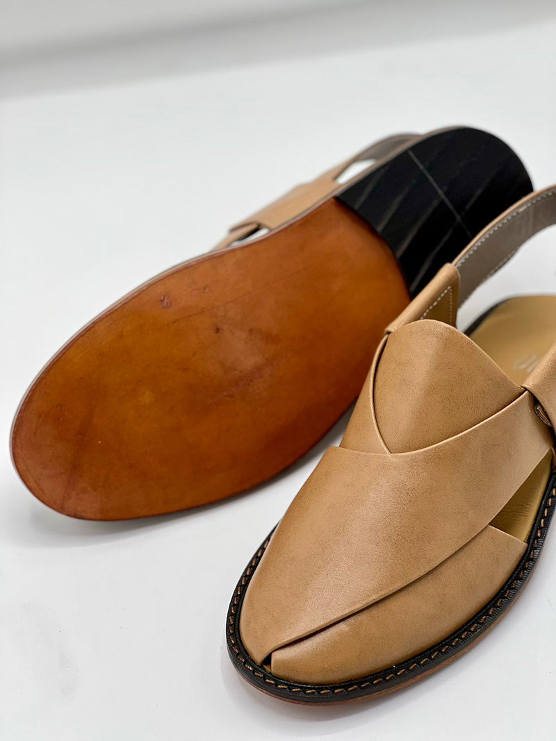 Watan speical leather sole chappal (camel color 100% leather)