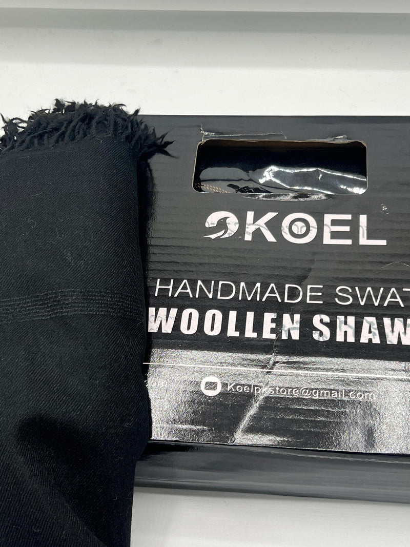 specaial plain blackl shawl  100 woolen and handmade